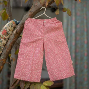 Flouncy Pant : Small Roses Dusty Pink