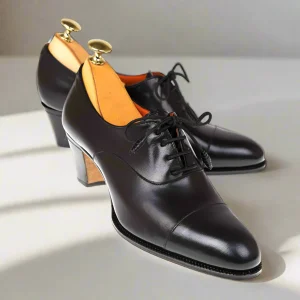 Agnes Black Toecap Oxford Heel for Women